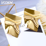 New Korean Acrylic Earrings For Women Statement Vintage Geometric Gold Dangle Drop Earrings 2019 Female Wedding Fashion Jewelry - ENSEIGNE DENIS