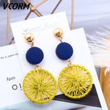 New Korean Acrylic Earrings For Women Statement Vintage Geometric Gold Dangle Drop Earrings 2019 Female Wedding Fashion Jewelry - ENSEIGNE DENIS