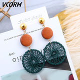 New Korean Acrylic Earrings For Women Statement Vintage Geometric Gold Dangle Drop Earrings 2019 Female Wedding Fashion Jewelry - ENSEIGNE DENIS
