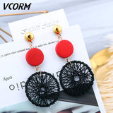 New Korean Acrylic Earrings For Women Statement Vintage Geometric Gold Dangle Drop Earrings 2019 Female Wedding Fashion Jewelry - ENSEIGNE DENIS