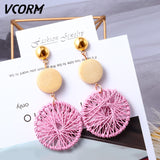 New Korean Acrylic Earrings For Women Statement Vintage Geometric Gold Dangle Drop Earrings 2019 Female Wedding Fashion Jewelry - ENSEIGNE DENIS