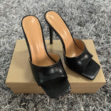 2020 Summer Women Pumps Square Toe Ladies Heel Mules Sexy Thin High Heels Sandals Slippers Female Fashion Woman Shoes 11CM - ENSEIGNE DENIS