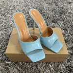 2020 Summer Women Pumps Square Toe Ladies Heel Mules Sexy Thin High Heels Sandals Slippers Female Fashion Woman Shoes 11CM - ENSEIGNE DENIS