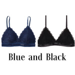 1/2PCS Women Bralette French Style Lace Bra Girls Triangle Cup Lingerie Deep V Wireless Underwear Soft Thin Seamless Bra