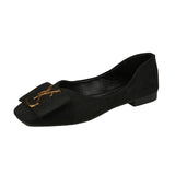 Classic Shallow Flats Casual Shoes Women Metal letters Loafers Oxford Slip On Moccasins Female Suede Leather Footwear flat shoes - ENSEIGNE DENIS