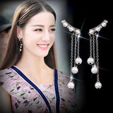 2020 New Long Crystal Tassel Gold Color Dangle Earrings for Women Wedding Drop Earing Fashion Jewelry Gifts - ENSEIGNE DENIS