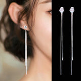 2020 New Long Crystal Tassel Gold Color Dangle Earrings for Women Wedding Drop Earing Fashion Jewelry Gifts - ENSEIGNE DENIS