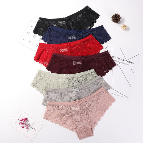 3 Pcs Panties for Woman Underwear Sexy Lace Breathable Soft Lingerie Female Briefs Panty Sexy Transparent Women's Underpants - ENSEIGNE DENIS