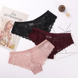 3 Pcs Panties for Woman Underwear Sexy Lace Breathable Soft Lingerie Female Briefs Panty Sexy Transparent Women's Underpants - ENSEIGNE DENIS