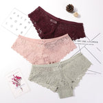 3 Pcs Panties for Woman Underwear Sexy Lace Breathable Soft Lingerie Female Briefs Panty Sexy Transparent Women's Underpants - ENSEIGNE DENIS