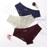 3 Pcs Panties for Woman Underwear Sexy Lace Breathable Soft Lingerie Female Briefs Panty Sexy Transparent Women's Underpants - ENSEIGNE DENIS