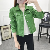Jeans Jacket and Coats for Women 2019 Autumn Candy Color Casual Short Denim Jacket Chaqueta Mujer Casaco Jaqueta Feminina - ENSEIGNE DENIS