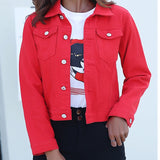 Jeans Jacket and Coats for Women 2019 Autumn Candy Color Casual Short Denim Jacket Chaqueta Mujer Casaco Jaqueta Feminina - ENSEIGNE DENIS