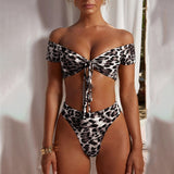 Sexy Bikini Set Women Brazilian Padded Push Up Swimwear  Leopard Bikinis Sling Bathing Suit G String Swimsuit Beachwear - ENSEIGNE DENIS