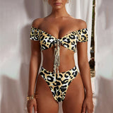 Sexy Bikini Set Women Brazilian Padded Push Up Swimwear  Leopard Bikinis Sling Bathing Suit G String Swimsuit Beachwear - ENSEIGNE DENIS