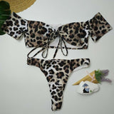 Sexy Bikini Set Women Brazilian Padded Push Up Swimwear  Leopard Bikinis Sling Bathing Suit G String Swimsuit Beachwear - ENSEIGNE DENIS