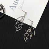 Punk Human Face Drop Earrings For Women Retro Abstract Hollow out Statement Hand Metal Fashion Dangle Earring Jewelry - ENSEIGNE DENIS