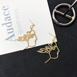 Punk Human Face Drop Earrings For Women Retro Abstract Hollow out Statement Hand Metal Fashion Dangle Earring Jewelry - ENSEIGNE DENIS