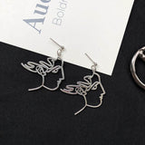 Punk Human Face Drop Earrings For Women Retro Abstract Hollow out Statement Hand Metal Fashion Dangle Earring Jewelry - ENSEIGNE DENIS