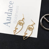 Punk Human Face Drop Earrings For Women Retro Abstract Hollow out Statement Hand Metal Fashion Dangle Earring Jewelry - ENSEIGNE DENIS