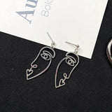 Punk Human Face Drop Earrings For Women Retro Abstract Hollow out Statement Hand Metal Fashion Dangle Earring Jewelry - ENSEIGNE DENIS