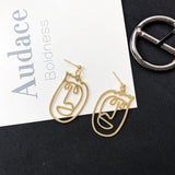 Punk Human Face Drop Earrings For Women Retro Abstract Hollow out Statement Hand Metal Fashion Dangle Earring Jewelry - ENSEIGNE DENIS