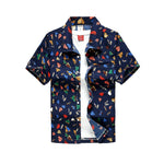 2019 New Male Hawaiian Shirts Fashion Men's Casual Button Hawaii Print Beach Short Sleeve Quick Dry Top Blouse M-5XL - ENSEIGNE DENIS