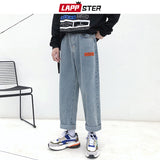 LAPPSTER Mens Korean Fashoins Harem Blue Jeans Pants 2020 Vintage Straight Pants Harajuku Jeans Baggy Belt High Quality Denim - ENSEIGNE DENIS