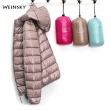 Winter Women Ultralight Thin Down Jacket White Duck Down Hooded Jackets Long Sleeve Warm Coat Parka Female Portable Outwear - ENSEIGNE DENIS