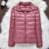 Winter Women Ultralight Thin Down Jacket White Duck Down Hooded Jackets Long Sleeve Warm Coat Parka Female Portable Outwear - ENSEIGNE DENIS