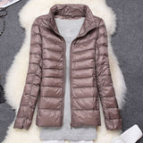 Winter Women Ultralight Thin Down Jacket White Duck Down Hooded Jackets Long Sleeve Warm Coat Parka Female Portable Outwear - ENSEIGNE DENIS