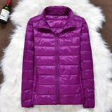 Winter Women Ultralight Thin Down Jacket White Duck Down Hooded Jackets Long Sleeve Warm Coat Parka Female Portable Outwear - ENSEIGNE DENIS