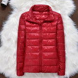 Winter Women Ultralight Thin Down Jacket White Duck Down Hooded Jackets Long Sleeve Warm Coat Parka Female Portable Outwear - ENSEIGNE DENIS