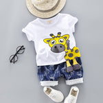 2020 fashion infant Suits Baby Clothing Set for Boys Girls Cute Summer Casual Clothes Set Giraffe Top+Shorts Kids Clothes - ENSEIGNE DENIS