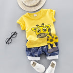 2020 fashion infant Suits Baby Clothing Set for Boys Girls Cute Summer Casual Clothes Set Giraffe Top+Shorts Kids Clothes - ENSEIGNE DENIS