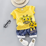 2020 fashion infant Suits Baby Clothing Set for Boys Girls Cute Summer Casual Clothes Set Giraffe Top+Shorts Kids Clothes - ENSEIGNE DENIS