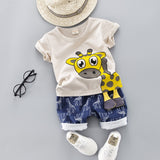 2020 fashion infant Suits Baby Clothing Set for Boys Girls Cute Summer Casual Clothes Set Giraffe Top+Shorts Kids Clothes - ENSEIGNE DENIS