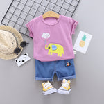 2020 fashion infant Suits Baby Clothing Set for Boys Girls Cute Summer Casual Clothes Set Giraffe Top+Shorts Kids Clothes - ENSEIGNE DENIS