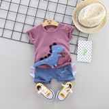 2020 fashion infant Suits Baby Clothing Set for Boys Girls Cute Summer Casual Clothes Set Giraffe Top+Shorts Kids Clothes - ENSEIGNE DENIS