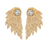 New Fashion Simulated Pearls Pendientes Bijoux Angel Wings Leaf Feather Flowers Stud Earrings For Women Wedding Jewelry Brincos - ENSEIGNE DENIS