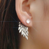 New Fashion Simulated Pearls Pendientes Bijoux Angel Wings Leaf Feather Flowers Stud Earrings For Women Wedding Jewelry Brincos - ENSEIGNE DENIS