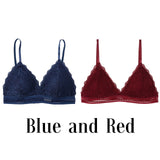 1/2PCS French Style Bralette Seamless Deep V Lace Bra Wireless Thin Underwear Sexy Lingerie Soft Push Up Bras For Women Hot - ENSEIGNE DENIS