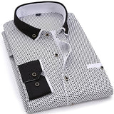 2020 Men Fashion Casual Long Sleeved Printed shirt Slim Fit Male Social Business Dress Shirt Brand Men Clothing Soft Comfortable - ENSEIGNE DENIS