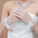 Black Red White Ivory Short Lace Bridal Gloves Wedding Accessories Party Lace Gloves