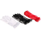 Black Red White Ivory Short Lace Bridal Gloves Wedding Accessories Party Lace Gloves