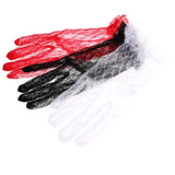 Black Red White Ivory Short Lace Bridal Gloves Wedding Accessories Party Lace Gloves