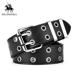 NO.ONEPAUL women belt Genuine Leather New Punk style fashion Pin Buckle jeans Decorative Belt Chain luxury brand belts for women - ENSEIGNE DENIS