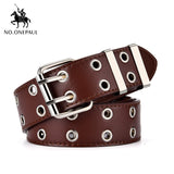 NO.ONEPAUL women belt Genuine Leather New Punk style fashion Pin Buckle jeans Decorative Belt Chain luxury brand belts for women - ENSEIGNE DENIS