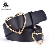 NO.ONEPAUL women belt Genuine Leather New Punk style fashion Pin Buckle jeans Decorative Belt Chain luxury brand belts for women - ENSEIGNE DENIS
