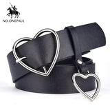 NO.ONEPAUL women belt Genuine Leather New Punk style fashion Pin Buckle jeans Decorative Belt Chain luxury brand belts for women - ENSEIGNE DENIS